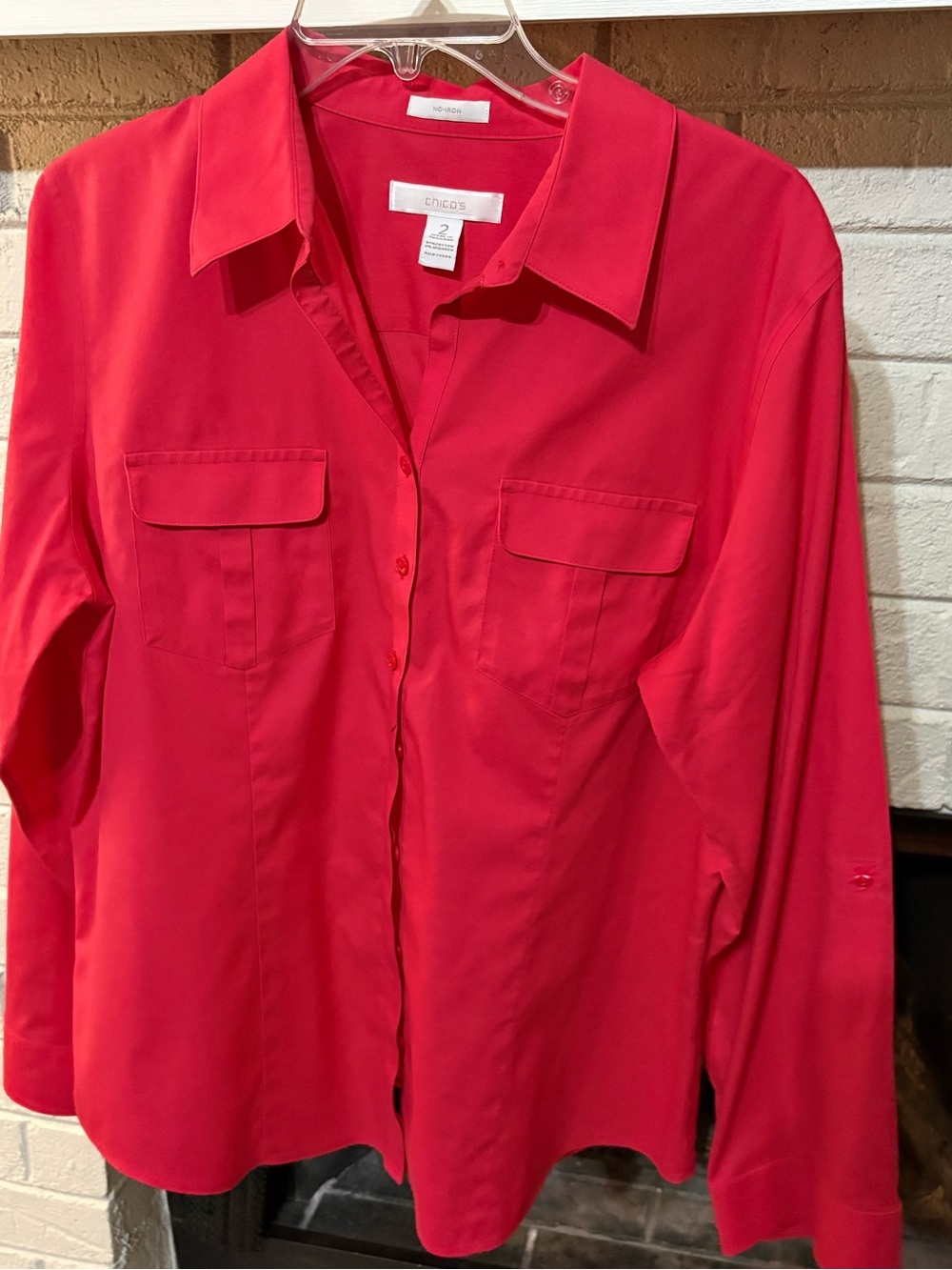 Chico's Bright Pink Button-Front Shirt